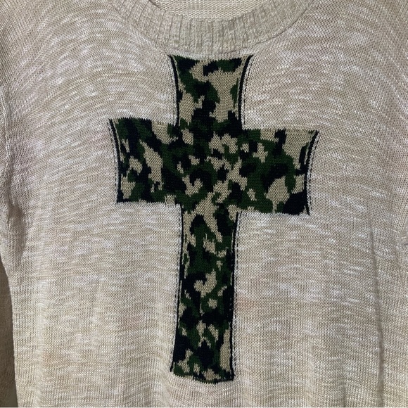 Objects D’Art Camouflage Cross Top Sz L - Picture 7 of 9